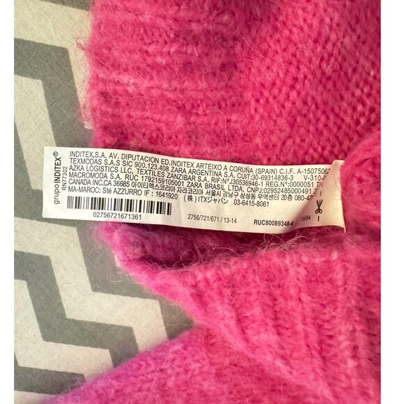 Zara Girls Size 13/14 Pink Fluffy Sweater – Soft Cozy Pullover - Picture 3 of 7